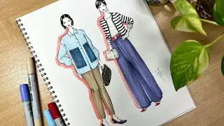 Drawing Of Japanese Street Fashion/ Casual Clothes/Fall Season