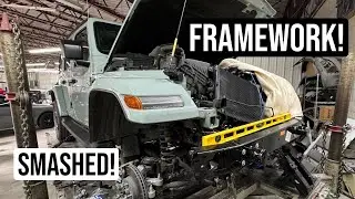 SMASHED 2024 JEEP Gets New Frame Rails!!!