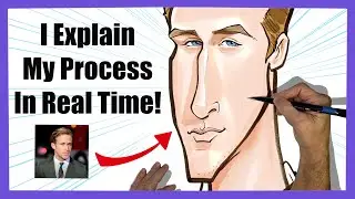 Live Caricature Drawing Method, Ryan Gosling￼