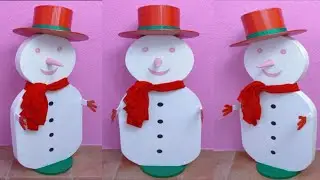 Snowman made with cardboard diy