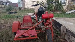 Самодельный мотик с боковым прицепом