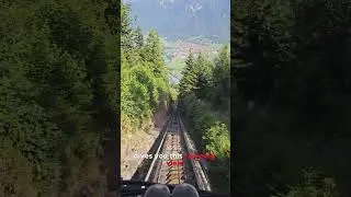 Top of Interlaken exhilarating funicular ride #switzerland #travel #interlaken #harderkulm #shorts