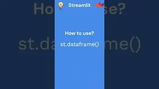 how to use streamlit dataframe  