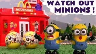 Minions Toys Fun at the McDonalds Drive Thru Mini Movies