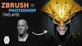 ZBrush to Photoshop Timelapse - 'Alien Bust' Concept