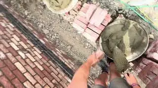 ASMR Bricklaying: Effortlessly Running Two Courses of Brick 🧱✨ (Satisfying Sounds)