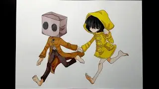 How to draw Mono and Six | Little Nightmares 2 | drawing (498)