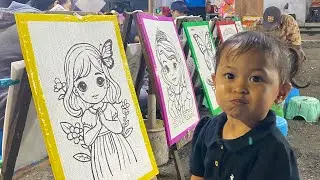 KE PASAR MALAM NAIK ODONG-ODONG, KERETA,MAINAN CAPIT BOLA DAN MELUKIS🥰 