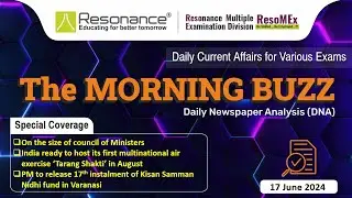 The Morning Buzz |Daily Current Affairs Live 17 th June 2024 | Join #resomex for SSC/BANK/RLY/CET