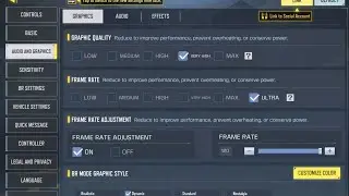 UNLOCK CODM MAX GRAPHICS & ULTRA FRAME RATE 120 FPS ALL SEASON WORKING ANDROID 9-15