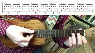 Gravity Falls - Ukulele fingerstyle tutorial (SLOW MEDIUM FAST)