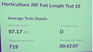 Final Horticulture JRF Test // 718 Students Rank List
