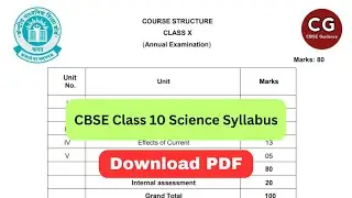 CBSE Class 10 Science Syllabus for 2024-25: Understand and Download PDF