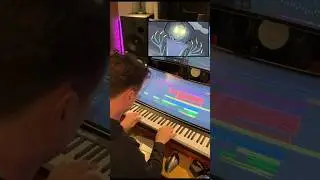 Playing the synth to QRV, a detective who follows monsters based on folklore. # composer #shorts