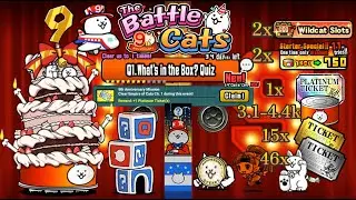 Battle Cats 9th Anniversary 4k+ Cat Food, 1 Platinum & 15 Rare Ticket! Ultra Quiz!