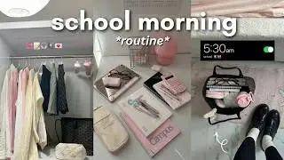 grwm: SCHOOL MORNING ROUTINE 📝🎀 *realistic*