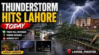 Thunderstorm Hits Lahore Today | Trees Fall on Roads, Power Outages Across City