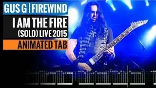 GUS G - I AM THE FIRE - Live 2015 - Guitar lesson tab - How to Play - Animated Tab - Guitar Tutorial