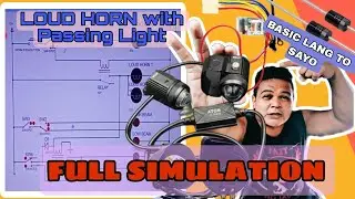 Loud Horn , Mini driving Light With Passing / Full Simulation and Diagram using Proteus 8
