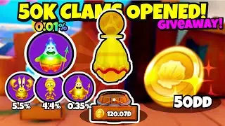 I hatched 50K Golden Atlantean Clams and Hatched this... (GIVEAWAY!) | Roblox SpongeBob Simulator