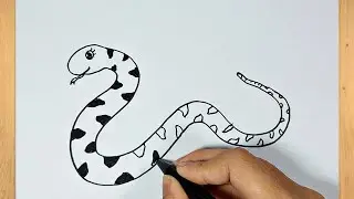 Cara Menggambar Ular Dengan Mudah | How To Draw Snake Easy