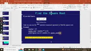 Lec 12 || How to find the square of any number and how to swap the variable in Python