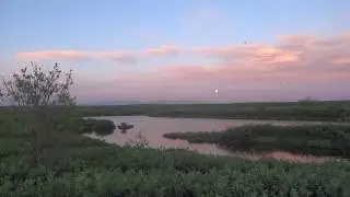 Крайняя ночь на Полярном Урале. Озеро близ брода через реку Елец.