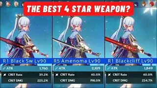 The BEST 4 Star Weapon for AYAKA - Black Sword or Amenoma or Blackcliff | Genshin Build Comparison