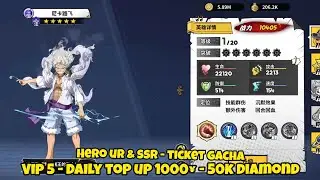 Pirate Glory Rising Era Private Server - VIP5 - Daily top up 1000¥ - Hero UR - 50k diamond