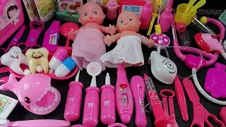 21 Minutes Satisfying with Unboxing Pink Doctor Play Set with sick babies  & Role-Playing / ASMR
