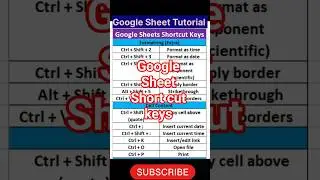 Google Sheets keyboard hacks || Time-saving Google Sheets shortcuts || Google Sheets shorts