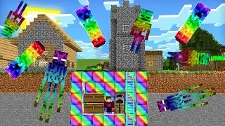КАК МНЕ ПЕРЕЖИТЬ ДОЖДЬ ИЗ РАДУЖНЫХ МОБОВ В МАЙНКРАФТ 99% ТРОЛЛИНГ ЛОВУШКА MINECRAFT ВАКСАЙДИ
