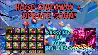60+ MYTHICAL GIVEAWAY + CARRYING RAIDS WITH IGRIS! 🔴Anime Defenders LIVE🔴 CARRYING IN RAIDS And Inf