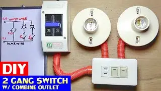 HOW TO INSTALL OUTLET WITH 2 GANG SWITCH LIGHT