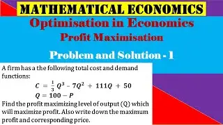 Profit Maximisation | Problem & Solution - 1