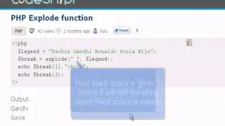 PHP Tutorial : PHP Explode function