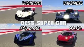 FASTEST SUPER CAR IN GTA ONLINE - VISIONE VS XA-21 VS VAGNER VS X80  DRAG RACE