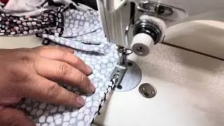 Juki DDL-8700 double fold hemmer foot, short demo