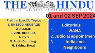 01 and 02 September 2024 The Hindu Newspaper Analysis | UNESCO Heritage, BIOE3 Policy, ASI