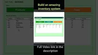 Inventory System using Excel VBA #shorts