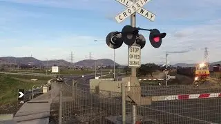 TasRail TR14 TR02 #32 Container/empty train Glenstone Road