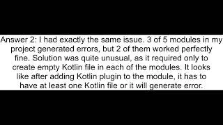 Android Studio Adding Kotlin to existing Java app ends up in andquot Internal error unexpected lint