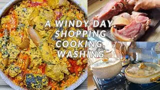 Cooking On A Windy Day | Nigerian Egusi Soup || A calm Silent Vlog.