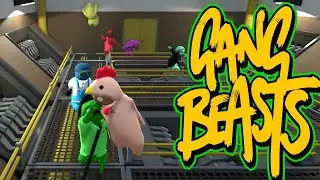Играю за кукарекмена в Gang Beasts