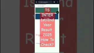 TS Inter 1st Year Result 2025 || How to check TS 1st Year Result 2025 