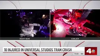 Crash involving tram injures 10 at Universal Studios