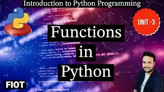 Functions in python || Introduction to python programming || FIOT || JNTUH || CSE