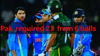 India vs Pakistan | 2017 | cricket | 1 over match |India  4_2_4_1_6_6