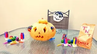 Experiment! Halloween Pumpkin (Crushing crunchy & soft things by car)