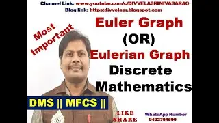 Euler Graph || Eulerian Graph || Graph Theory || Discrete Mathematics || DMS || MFCS || Euler's